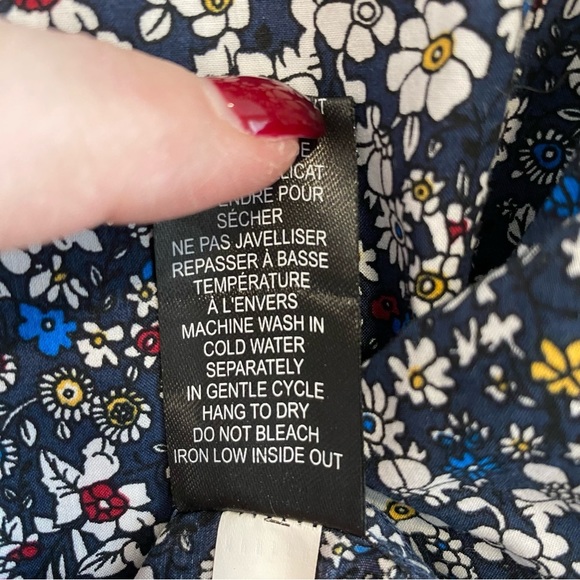 men's LE 31 navy floral button down shirt large - Picture 9 of 9